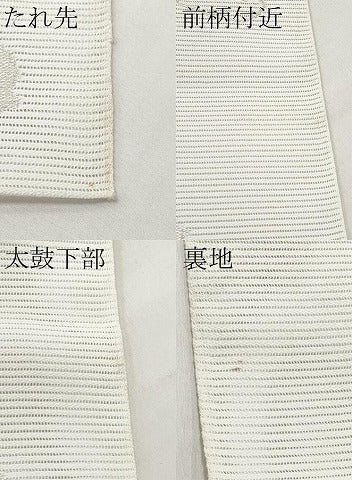 平和屋着物＊夏物　八寸名古屋帯　葡萄蔦の葉文　銀糸　CABK1942tx