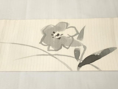 平和屋着物＊夏物　絽塩瀬　九寸名古屋帯　ろうけつ染　草花文　正絹　逸品　CABK1943tx