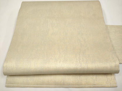 平和屋着物＊夏物　九寸名古屋帯　霞文　金糸　正絹　逸品　未使用　CABK1947tx