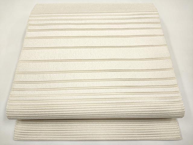 平和屋着物＊夏物　八寸名古屋帯　絽綴れ　横段文　銀糸　正絹　逸品　未使用　CABK1952tx