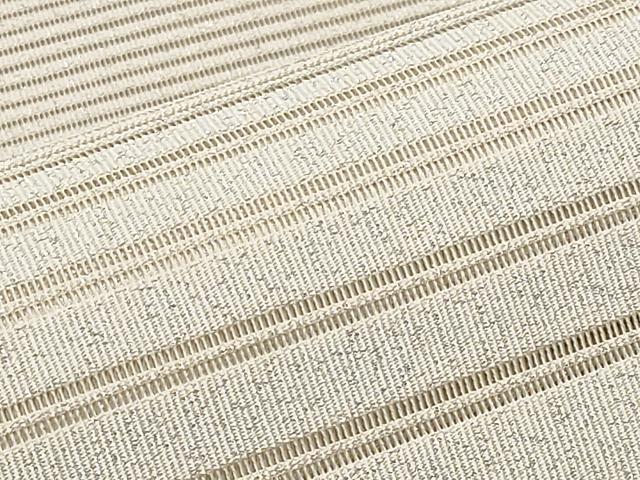 平和屋着物＊夏物　八寸名古屋帯　絽綴れ　横段文　銀糸　正絹　逸品　未使用　CABK1952tx