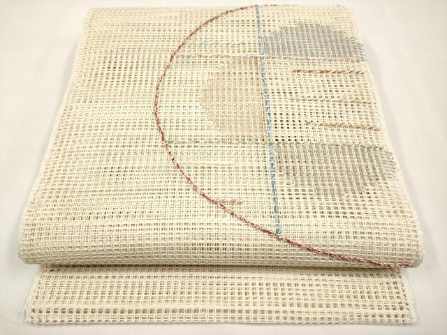 平和屋着物＊夏物　八寸名古屋帯　羅　抽象文　正絹　逸品　CABK1954tx