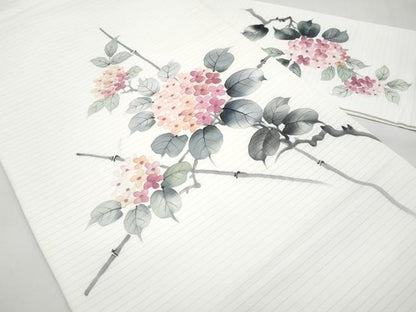 平和屋着物＊夏物　九寸名古屋帯　手描き　紫陽花　CABK1958tx