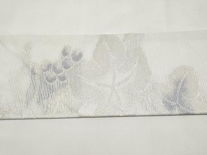 平和屋着物＊夏物　九寸名古屋帯　葡萄蔦の葉文　銀糸　CABK1974tx