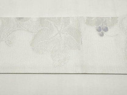 平和屋着物＊夏物　九寸名古屋帯　葡萄蔦の葉文　銀糸　CABK1974tx