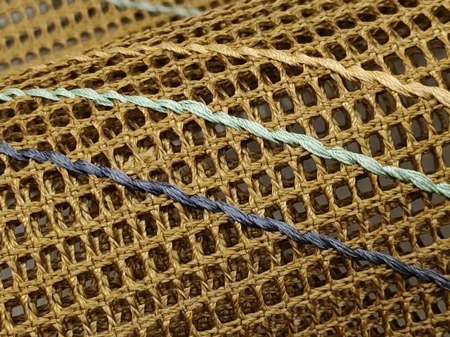 平和屋着物＊夏物　八寸名古屋帯　羅　幾何学文様　正絹　逸品　CABK1980tx