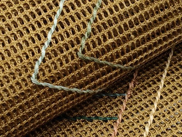 平和屋着物＊夏物　八寸名古屋帯　羅　幾何学文様　正絹　逸品　CABK1980tx