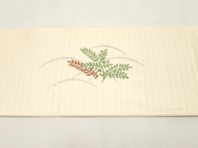 平和屋着物＊夏物　九寸名古屋帯　枝葉文　銀彩　CABK1990tx