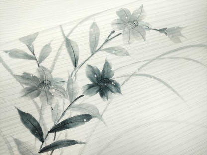 平和屋着物＊夏物　九寸名古屋帯　手描き　草花文　CABK1992tx