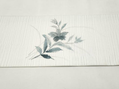 平和屋着物＊夏物　九寸名古屋帯　手描き　草花文　CABK1992tx