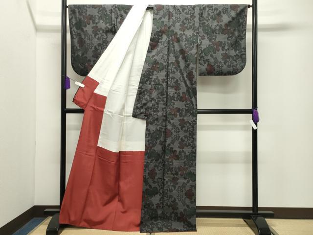 平和屋着物●本場大島紬　舞花文　正絹　逸品　CABK2002gh