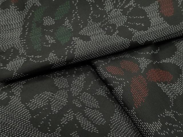 平和屋着物●本場大島紬　舞花文　正絹　逸品　CABK2002gh