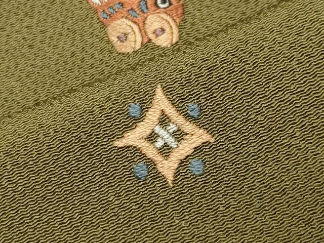 平和屋着物●訪問着　総刺繍　玩具文　鬼しぼ縮緬　正絹　逸品　CABK2004gh