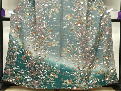 平和屋着物●訪問着　飛鶴梅花文　暈し染め　金彩　正絹　逸品　CABK2006gh
