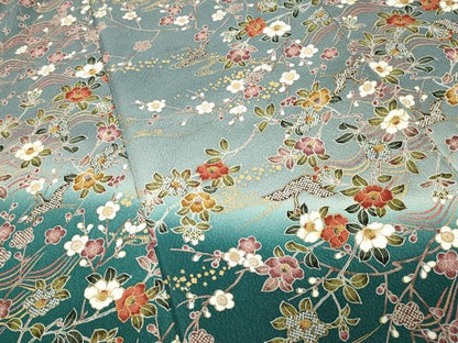 平和屋着物●訪問着　飛鶴梅花文　暈し染め　金彩　正絹　逸品　CABK2006gh