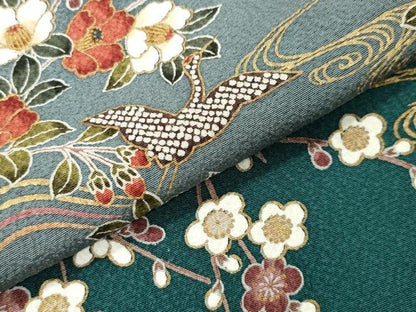 平和屋着物●訪問着　飛鶴梅花文　暈し染め　金彩　正絹　逸品　CABK2006gh