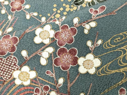 平和屋着物●訪問着　飛鶴梅花文　暈し染め　金彩　正絹　逸品　CABK2006gh