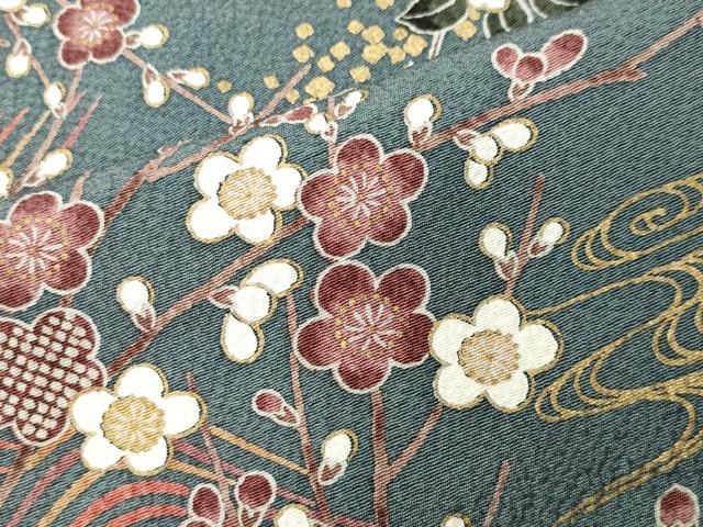 平和屋着物●訪問着　飛鶴梅花文　暈し染め　金彩　正絹　逸品　CABK2006gh