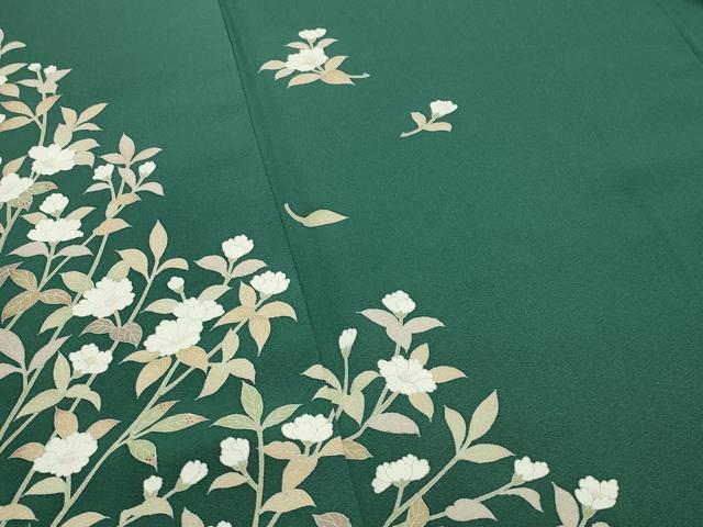 平和屋着物●訪問着　友禅　作家物　枝花文　正絹　逸品　CABK2008gh