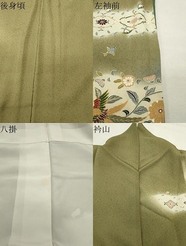 平和屋着物●訪問着　鳳凰更紗花唐草文　暈し染め　金彩　正絹　逸品　CABK2009gh