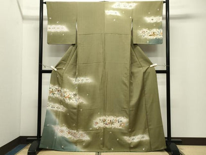 平和屋着物●訪問着　鳳凰更紗花唐草文　暈し染め　金彩　正絹　逸品　CABK2009gh