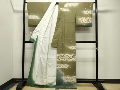 平和屋着物●訪問着　鳳凰更紗花唐草文　暈し染め　金彩　正絹　逸品　CABK2009gh