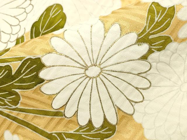 平和屋着物●訪問着　駒刺繍　菊文　金彩　正絹　逸品　CABK2010gh