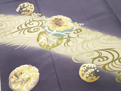平和屋着物●訪問着　刺繍　立波宝尽くし文　暈し染め　金彩　大丸扱い　正絹　逸品　CABK2012gh