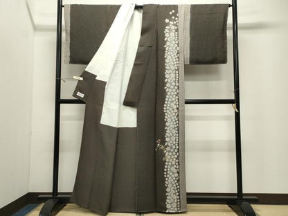平和屋着物●十日町名門青柳高級ブランド大喜百花　訪問着　刺繍　草花文　暈し染め　金彩　やまと誂製　正絹　逸品　未使用　CABK2014gh