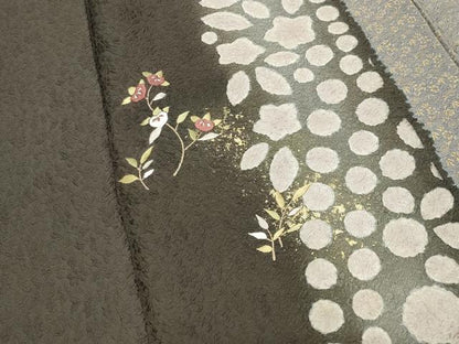 平和屋着物●十日町名門青柳高級ブランド大喜百花　訪問着　刺繍　草花文　暈し染め　金彩　やまと誂製　正絹　逸品　未使用　CABK2014gh