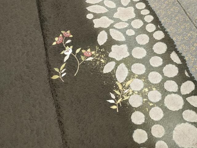 平和屋着物●十日町名門青柳高級ブランド大喜百花　訪問着　刺繍　草花文　暈し染め　金彩　やまと誂製　正絹　逸品　未使用　CABK2014gh
