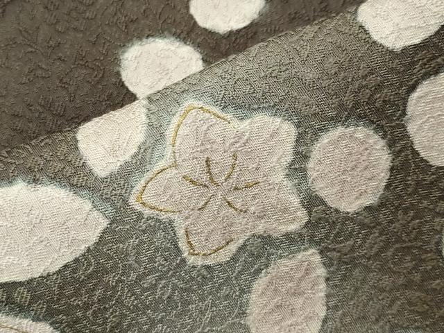 平和屋着物●十日町名門青柳高級ブランド大喜百花　訪問着　刺繍　草花文　暈し染め　金彩　やまと誂製　正絹　逸品　未使用　CABK2014gh