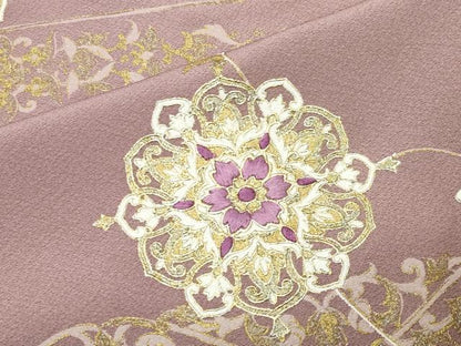 平和屋着物●京の匠日展作家　丹下雄介　訪問着　刺繍　正倉院花唐草文　金彩　正絹　逸品　CABK2018gh