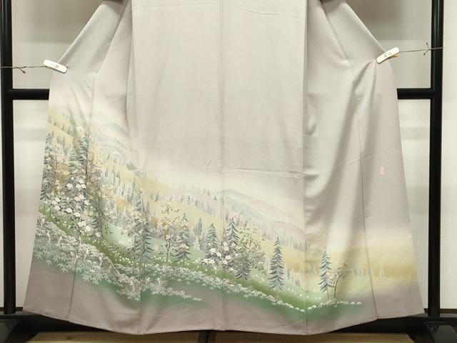 平和屋着物●十日町友禅作家　阿部佳雪　訪問着　遠山風景文　暈し染め　正絹　逸品　CABK2022gh