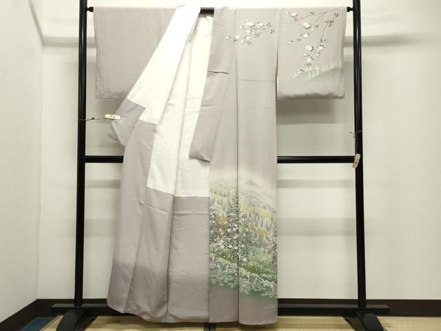 平和屋着物●十日町友禅作家　阿部佳雪　訪問着　遠山風景文　暈し染め　正絹　逸品　CABK2022gh