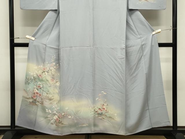 平和屋着物●訪問着　籬花鳥文　暈し染め　金銀彩　正絹　逸品　CABK2033gh