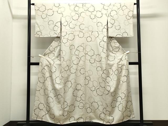 平和屋着物●上質な小紋　雪輪重ね文　正絹　逸品　CABK2035gh