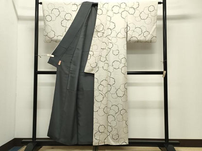 平和屋着物●上質な小紋　雪輪重ね文　正絹　逸品　CABK2035gh