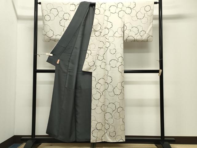 平和屋着物●上質な小紋　雪輪重ね文　正絹　逸品　CABK2035gh
