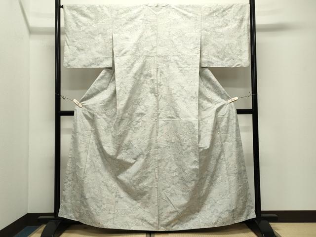 平和屋着物●本場大島紬　白大島　9マルキ　人物風景文　正絹　逸品　CABK2036gh