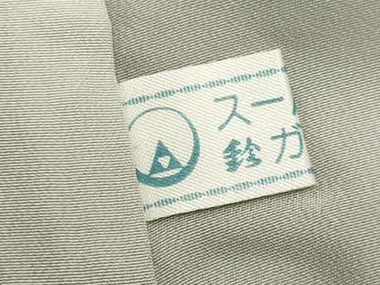 平和屋着物●上質な色無地　薄青色　鬼しぼ縮緬　鈴乃屋扱い　正絹　逸品　CABK2039gh
