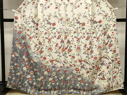 平和屋着物●訪問着　鳳凰枝花文　暈し染め　鬼しぼ縮緬　正絹　逸品　CABK2043gh