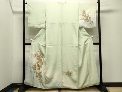 平和屋着物●訪問着　鉾花文　暈し染め　金銀彩　正絹　逸品　CABK2047gh