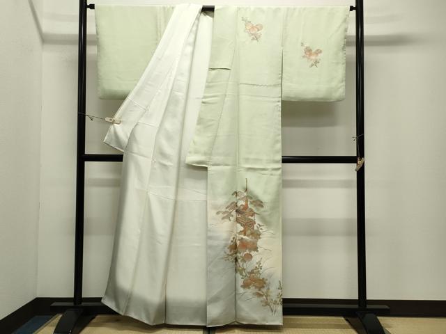 平和屋着物●訪問着　鉾花文　暈し染め　金銀彩　正絹　逸品　CABK2047gh