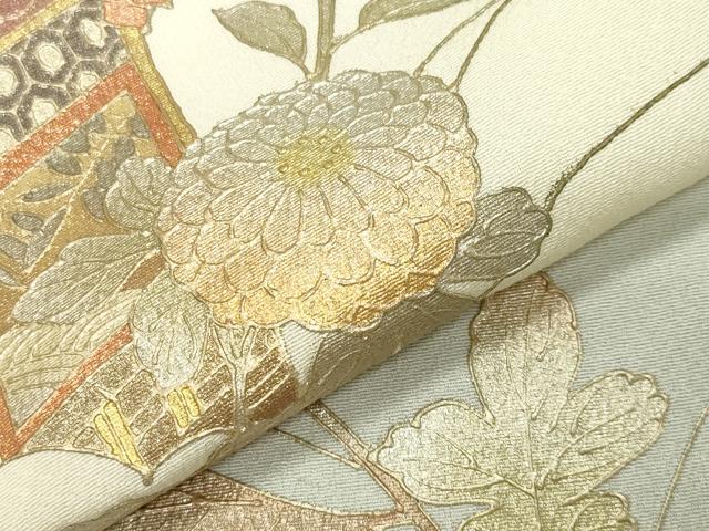 平和屋着物●訪問着　鉾花文　暈し染め　金銀彩　正絹　逸品　CABK2047gh