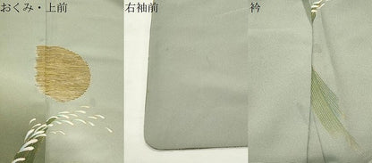 平和屋着物●訪問着　月　草花文　暈し染め　金彩　正絹　逸品　CABK2048gh