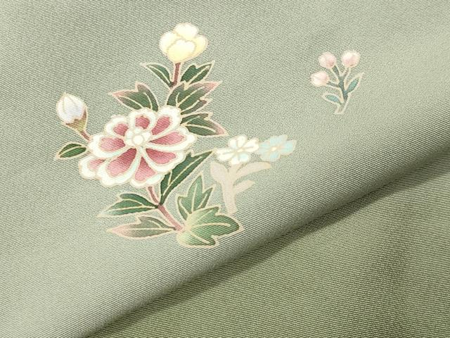 平和屋着物●訪問着　月　草花文　暈し染め　金彩　正絹　逸品　CABK2048gh