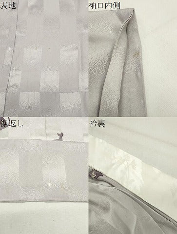 平和屋着物●長襦袢　無双仕立て　猫　正絹　逸品　CABK2049gh