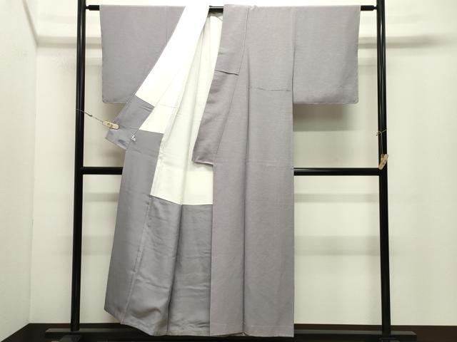 平和屋着物●京加賀友禅　百貫達雄監修　色無地　桔梗鼠色　銀座おうぎ屋扱い　正絹　逸品　未使用　CABK2053gh