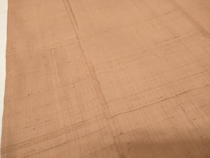 平和屋着物●上質な紬　色無地　江戸茶色　正絹　逸品　CABK2054gh